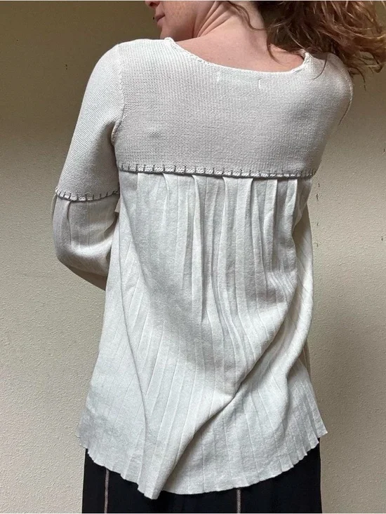 RXB Cream cotton embroidered sweater with bell sleeves - Picture 5 of 7